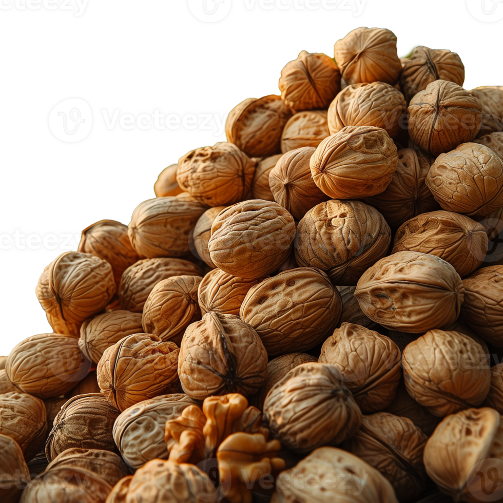 A pile of walnuts on a transparent background png