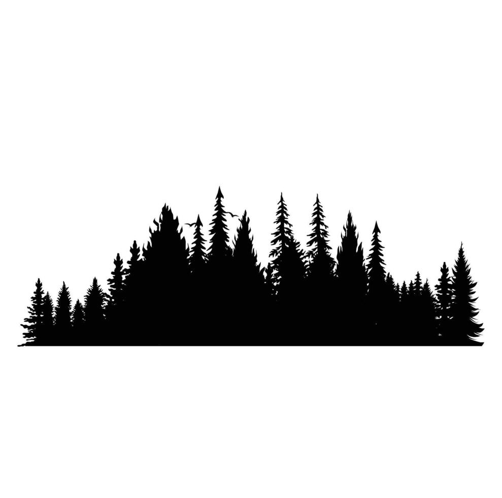 PINE TREE illustration FOREST TREE SILHOUETTE vector