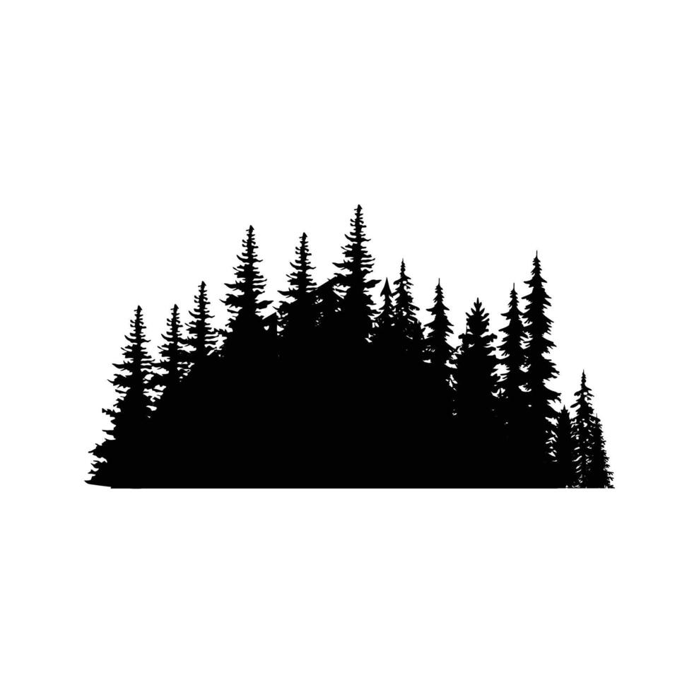 PINE TREE illustration FOREST TREE SILHOUETTE vector