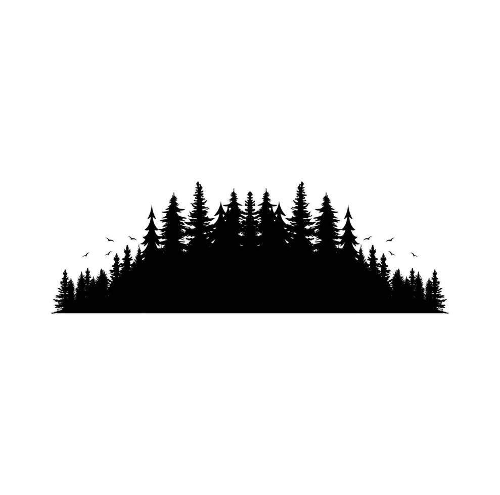 PINE TREE illustration FOREST TREE SILHOUETTE vector