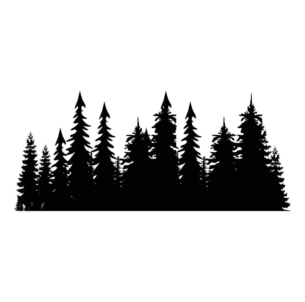 PINE TREE illustration FOREST TREE SILHOUETTE vector