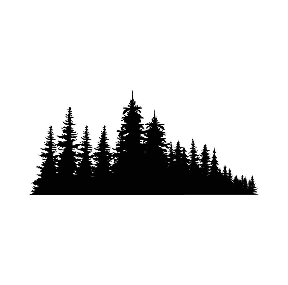 PINE TREE illustration FOREST TREE SILHOUETTE vector