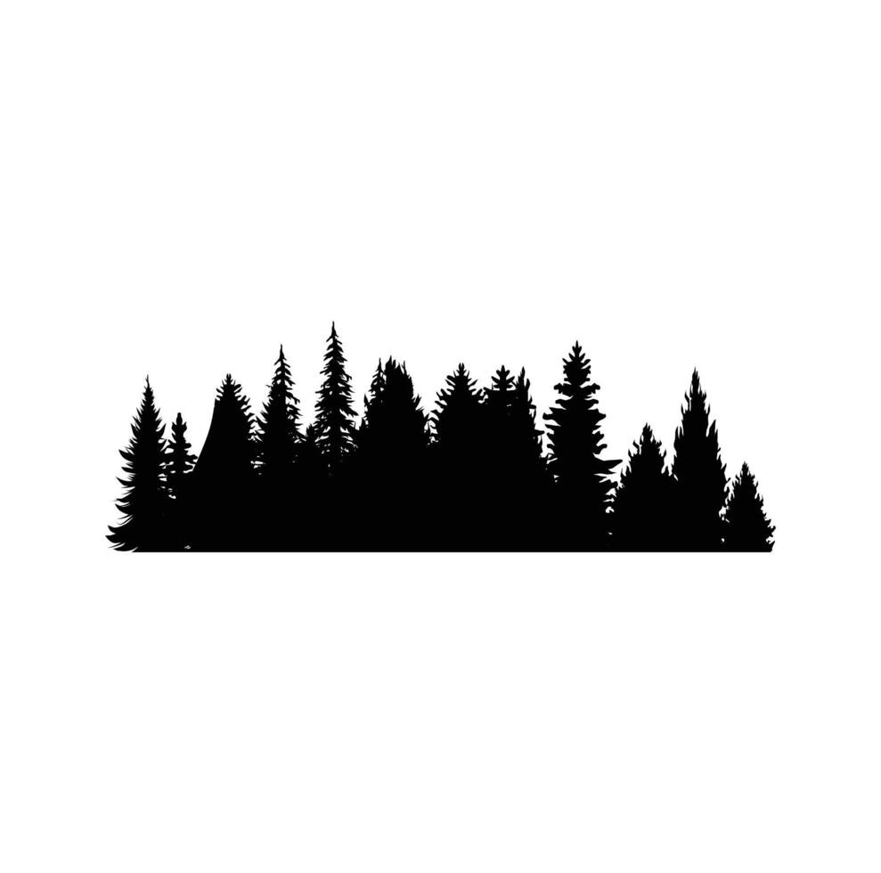 PINE TREE illustration FOREST TREE SILHOUETTE vector
