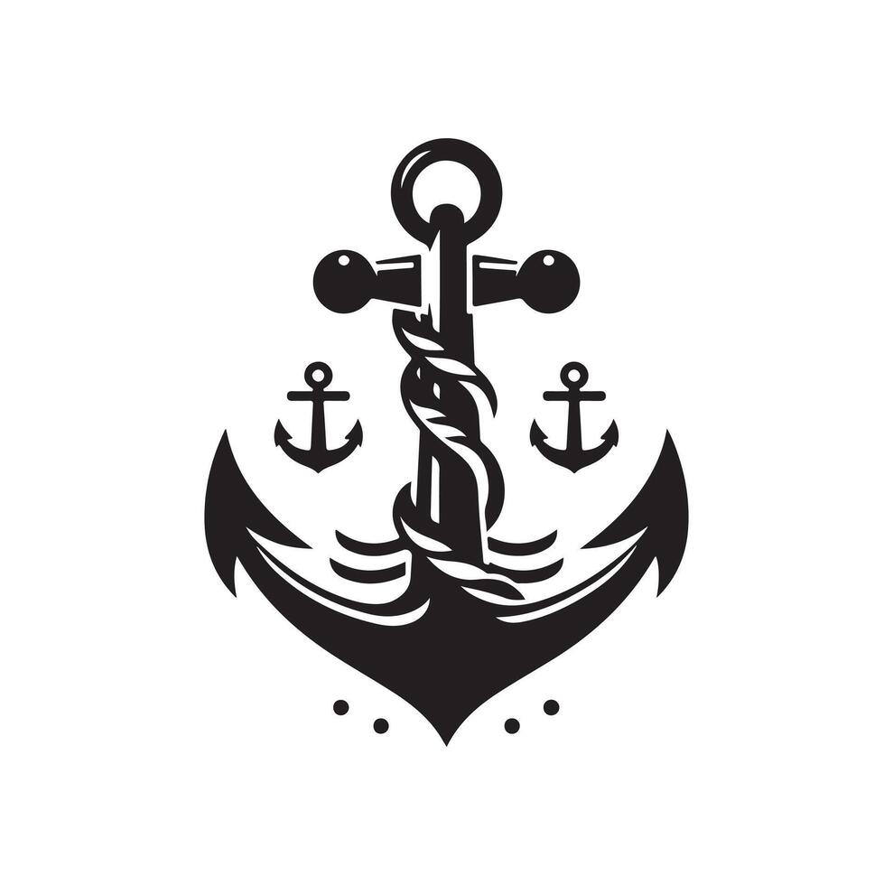 Anchor icon silhouette style vector
