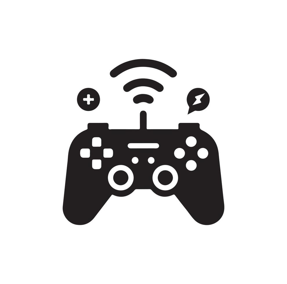 Game controller illustration design. Game controller icon trendy silhouette style design. illustration vector