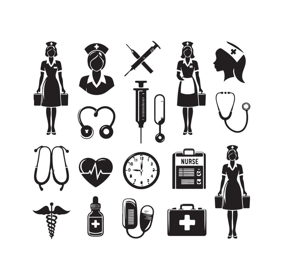 Nurse icon element set illustration vector