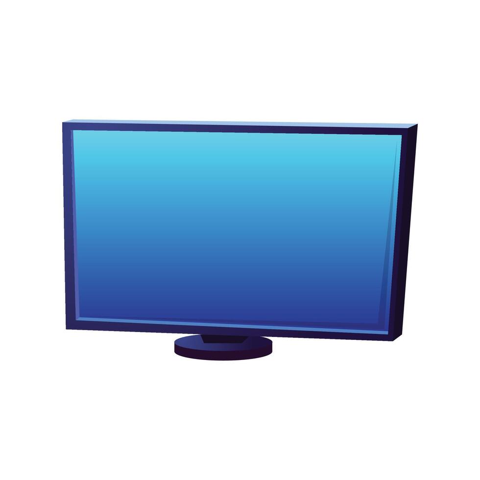 Desktop computer with blank screen isolated on white vector