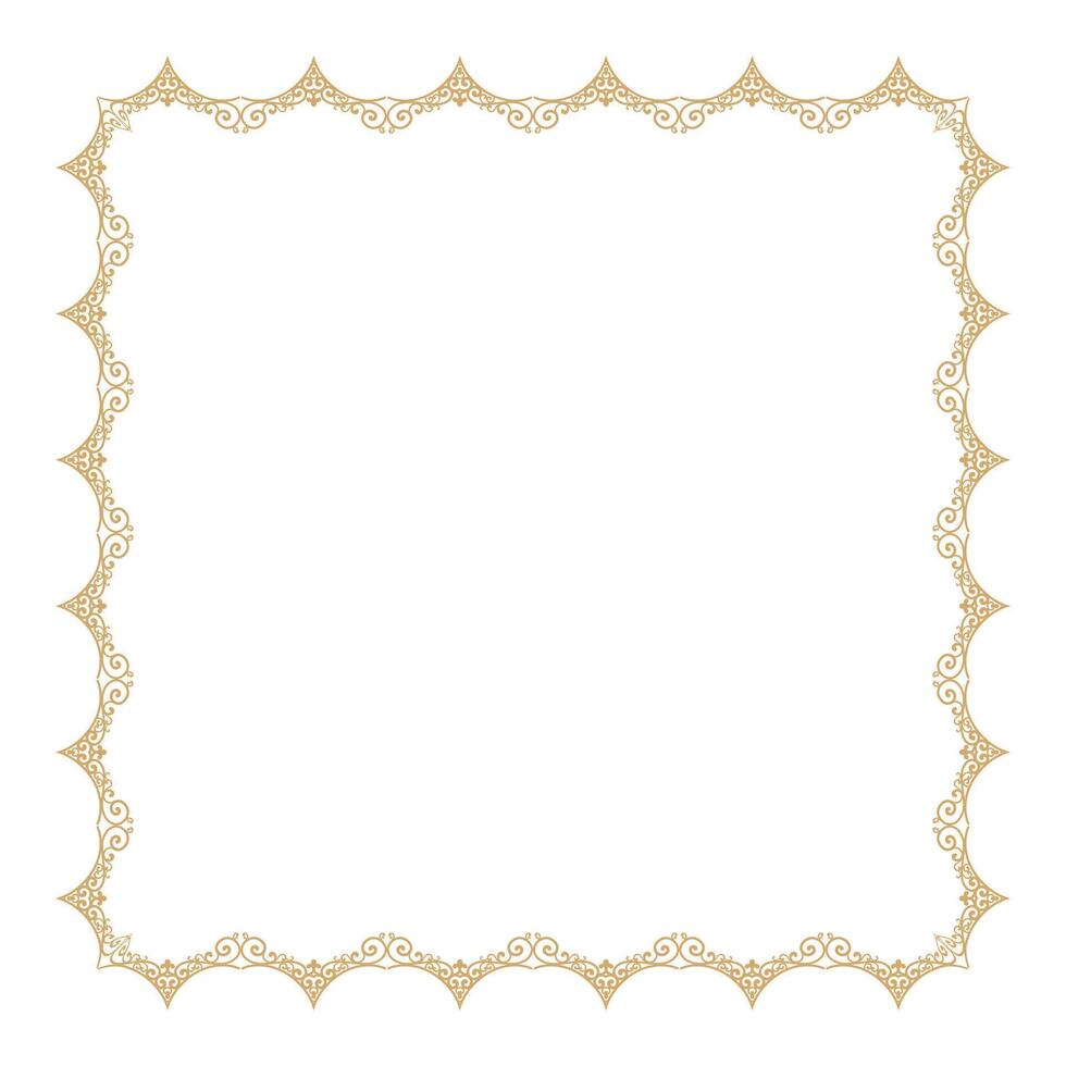 hand drawn ornamental frame on white background vector