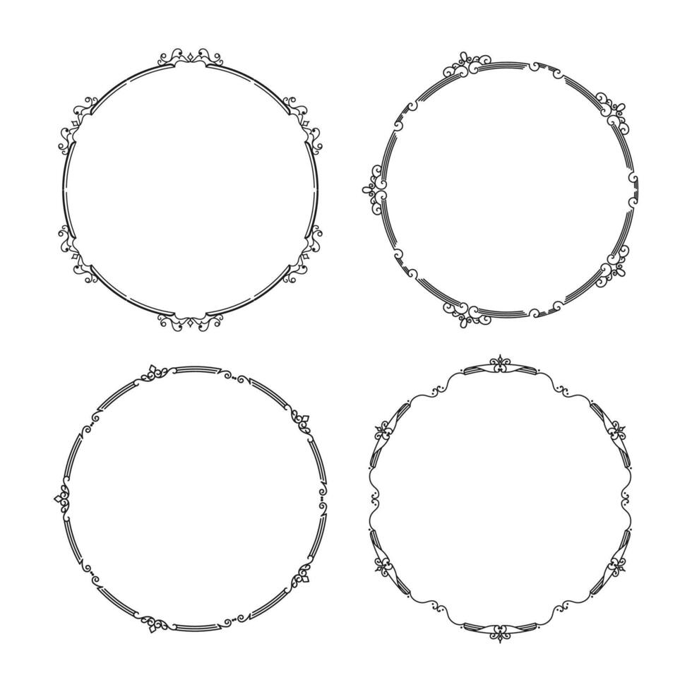 hand drawn ornamental frame collection on white vector