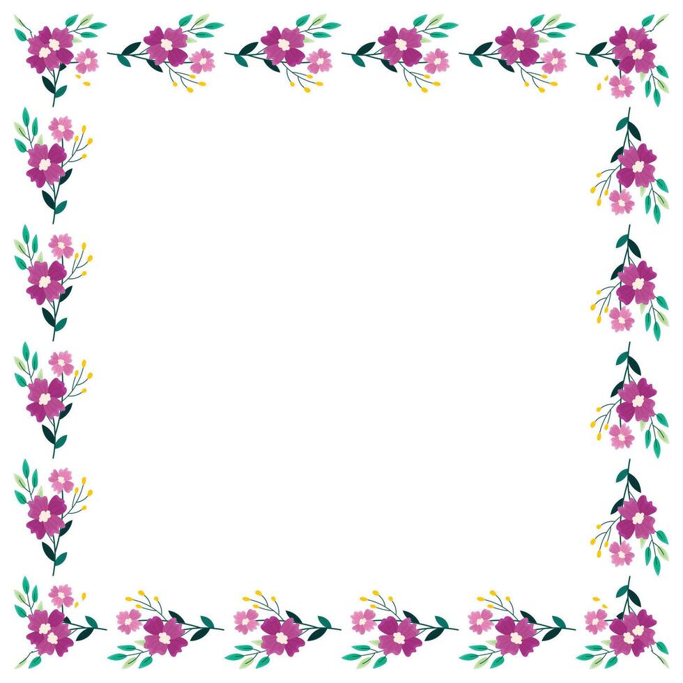 hand drawn spring floral frame concept vector