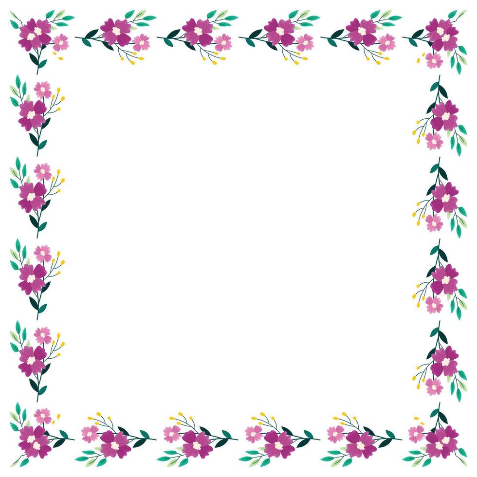 hand drawn spring floral frame concept vector