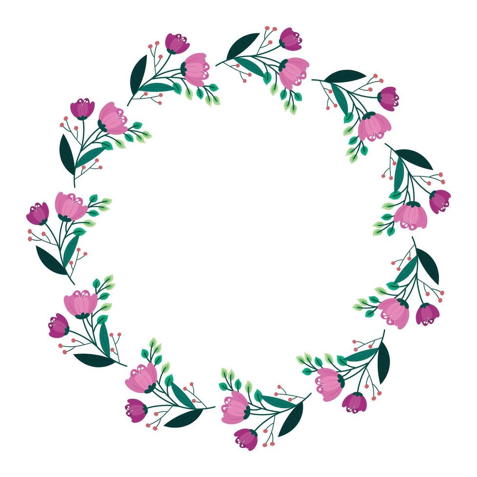 hand drawn spring floral frame concept vector