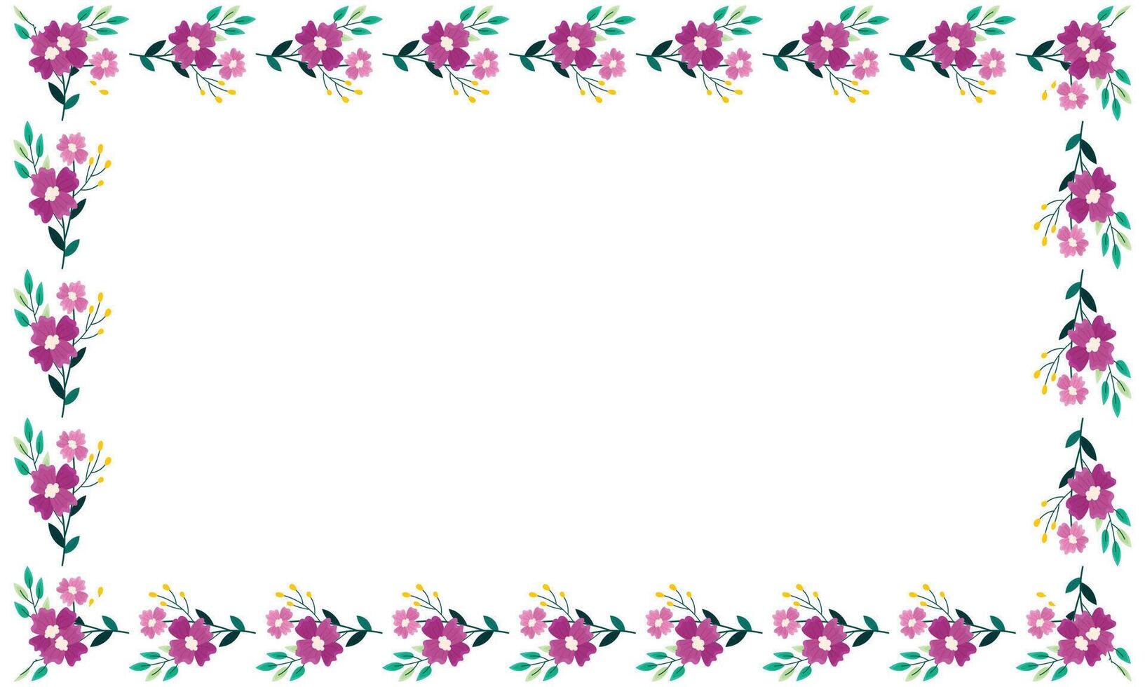 hand drawn spring floral frame concept vector