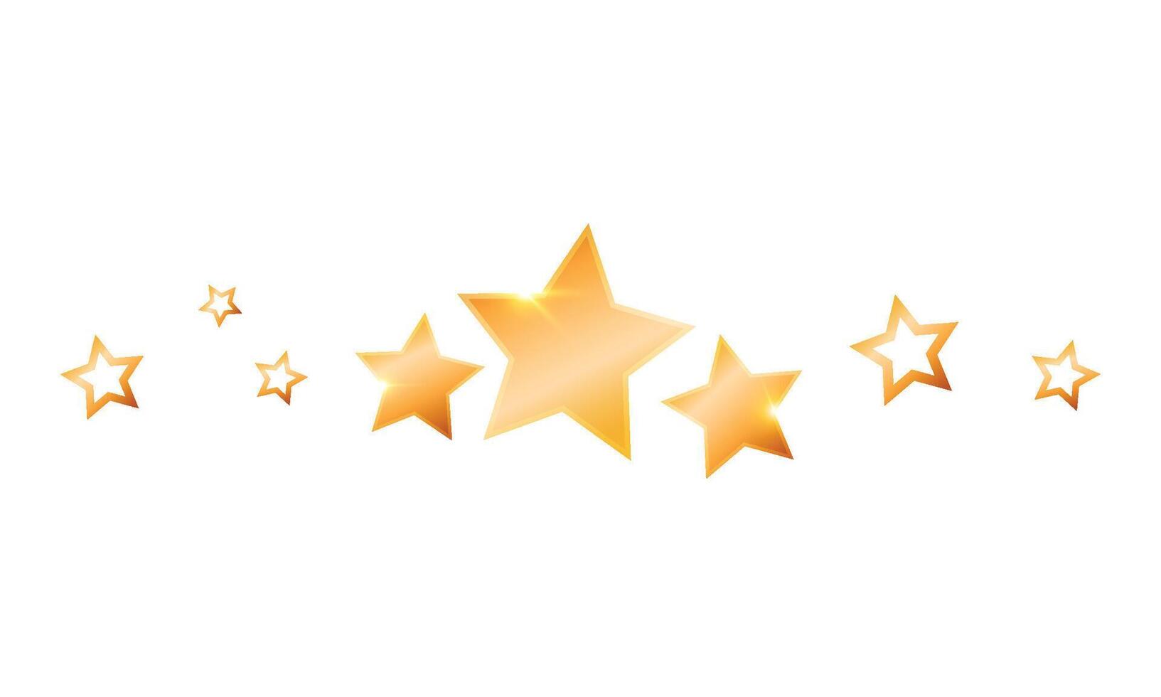 big set of golden stars elements design vector