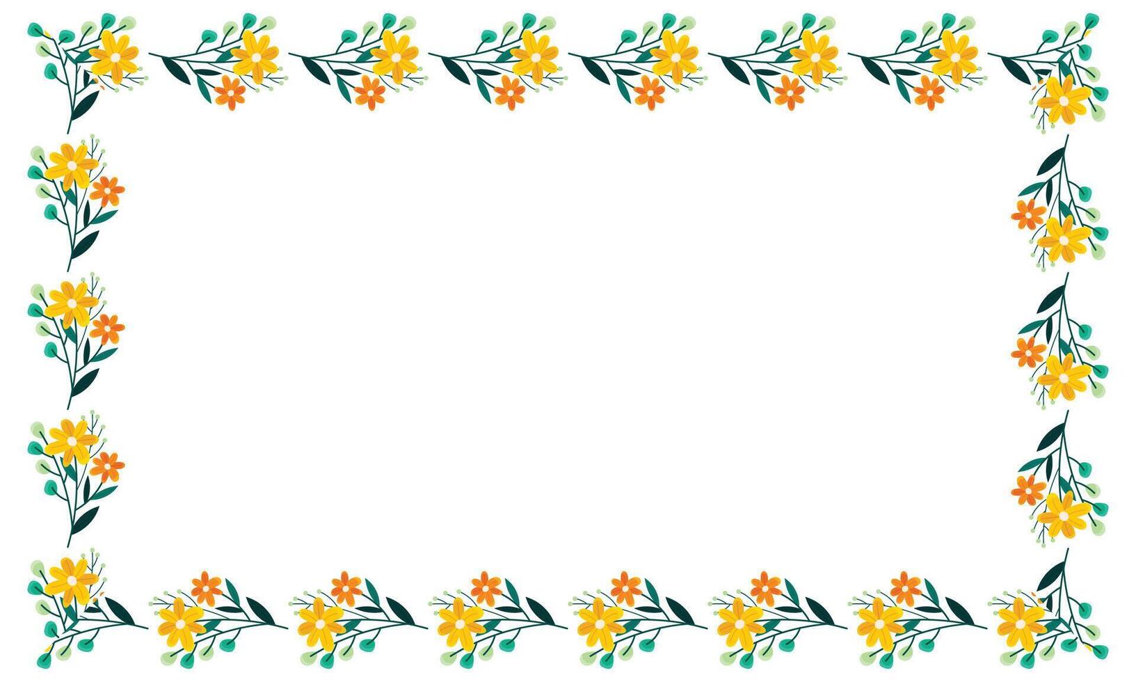 hand drawn spring floral frame concept vector