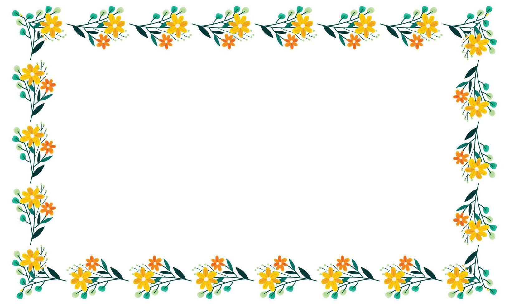 hand drawn spring floral frame concept vector