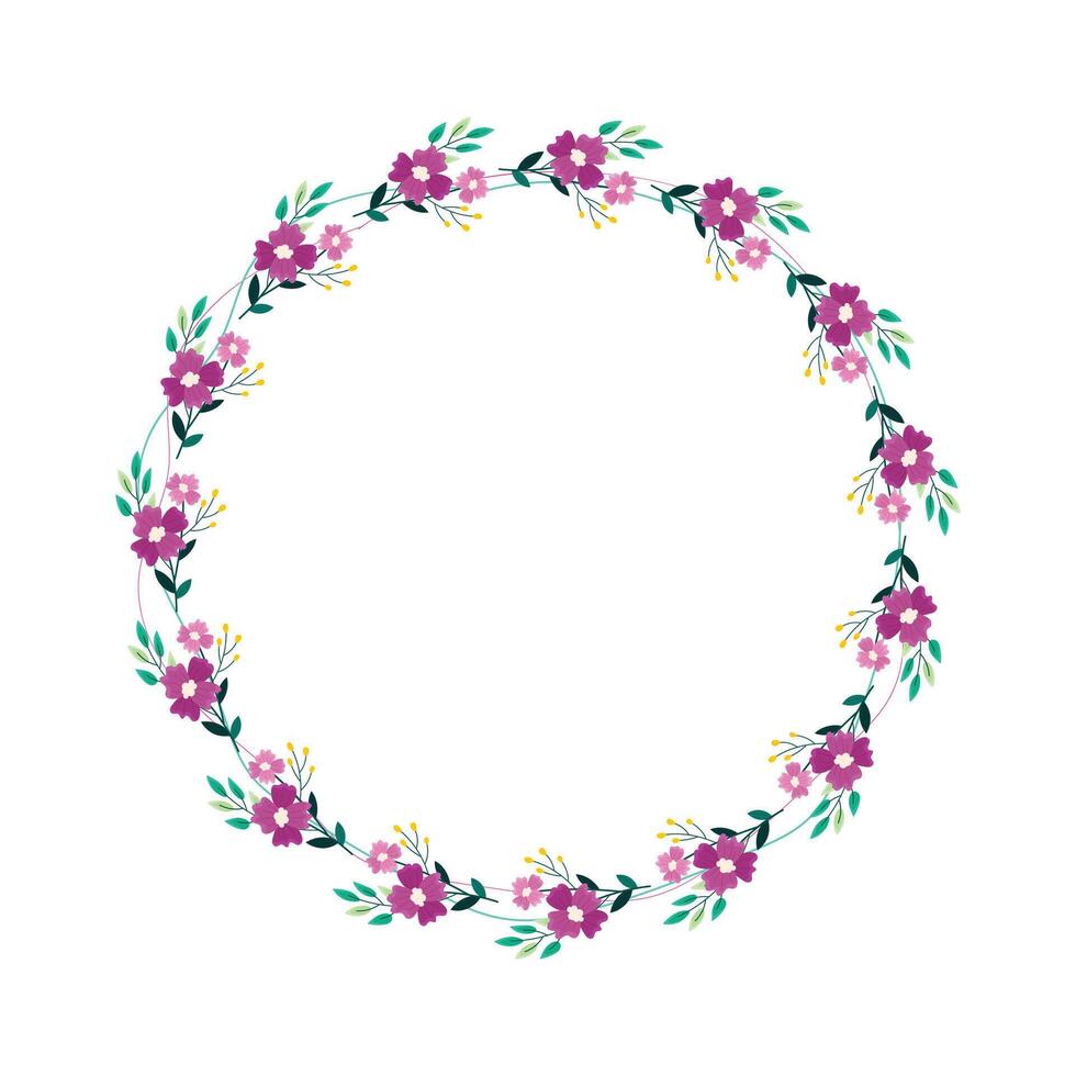 hand drawn spring floral frame concept vector