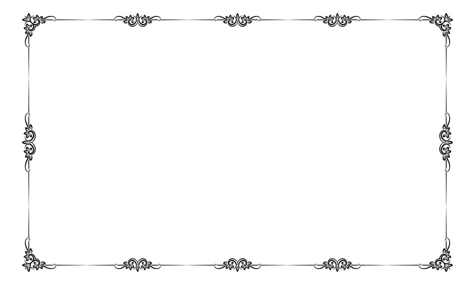 hand drawn ornamental frame on white background vector