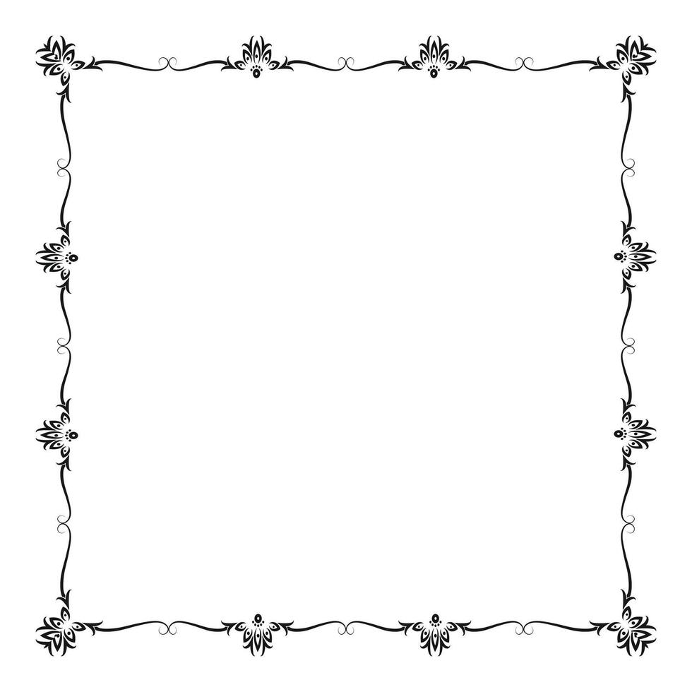 hand drawn ornamental frame on white background vector