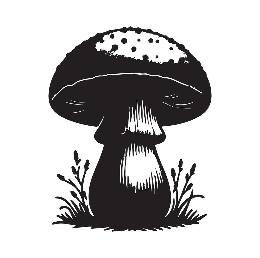 Mushroom icon illustration silhouette style vector