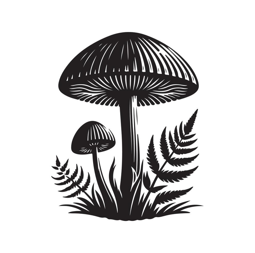 Mushroom icon illustration silhouette style vector