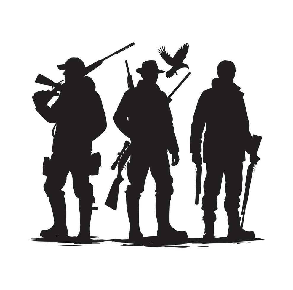 Hunting Man Silhouette illustration vector