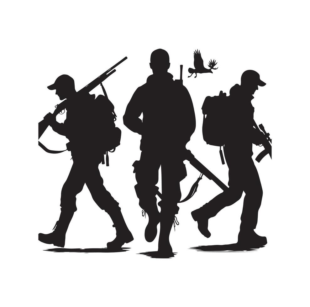 Hunting Man Silhouette illustration vector