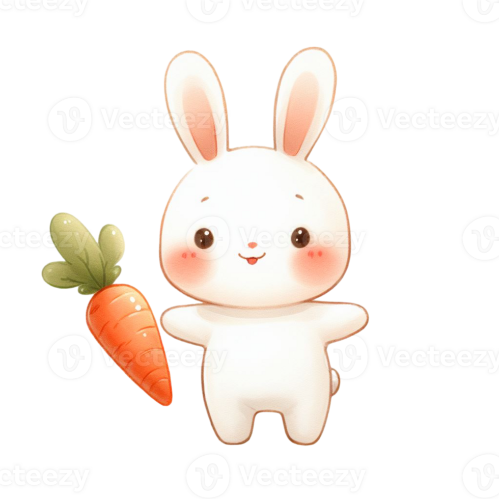 white hare with carrot png