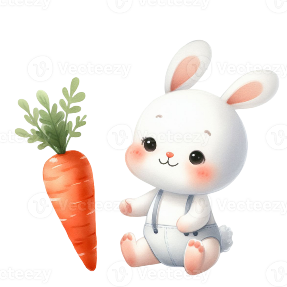 white hare with carrot png