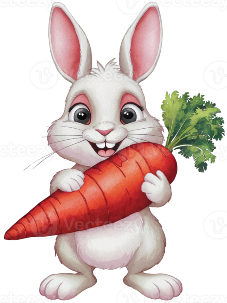 white hare with carrot png