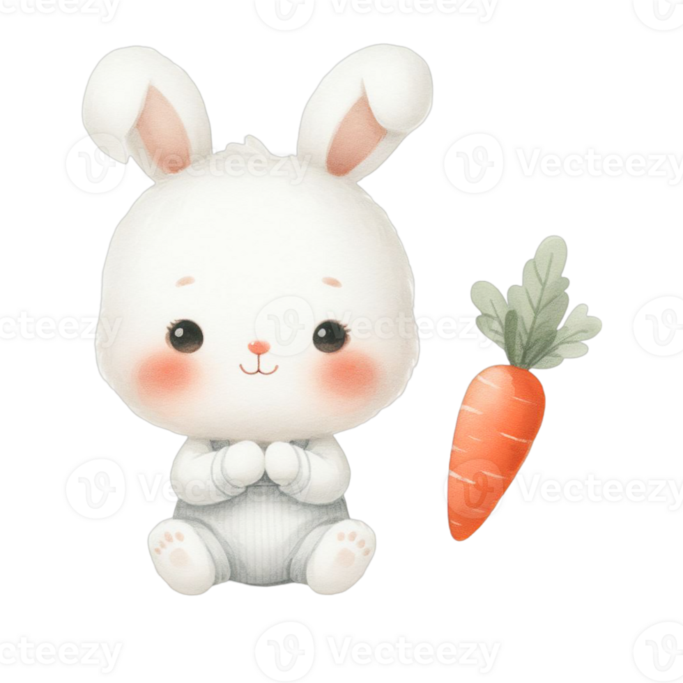 white hare with carrot png