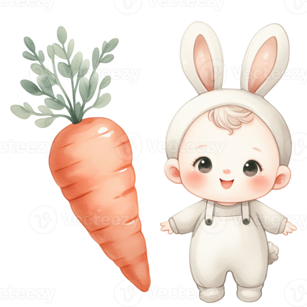 white hare with carrot png