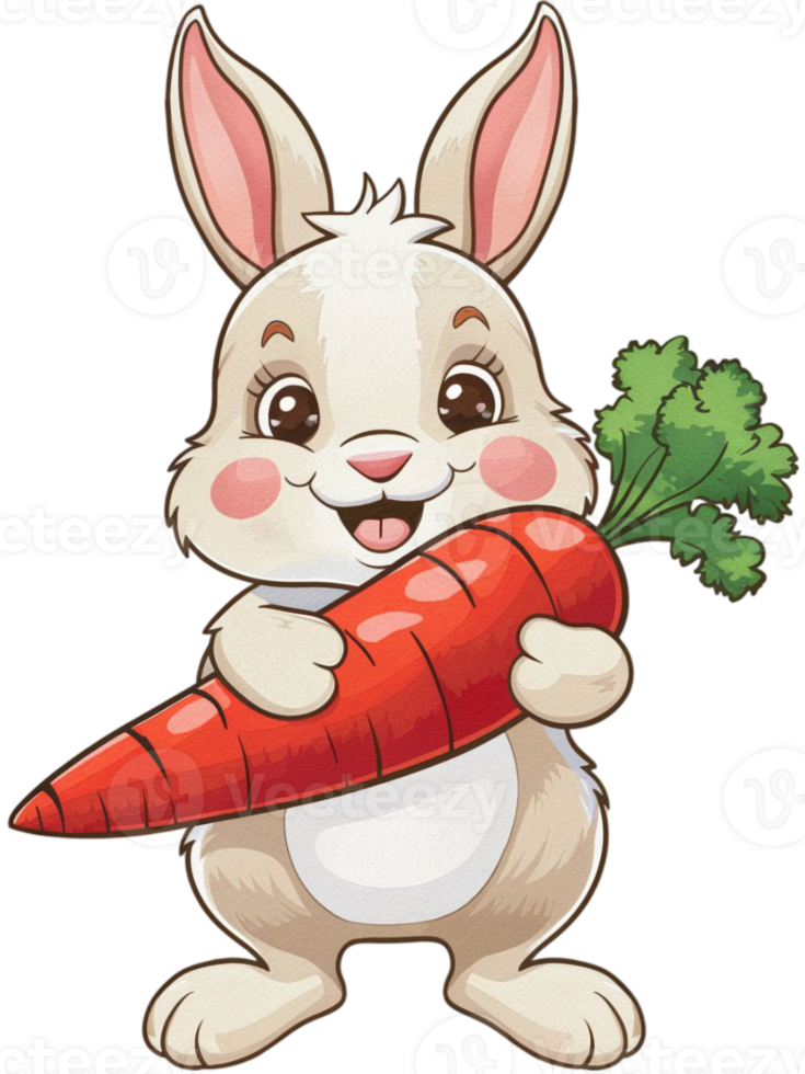 white hare with carrot png