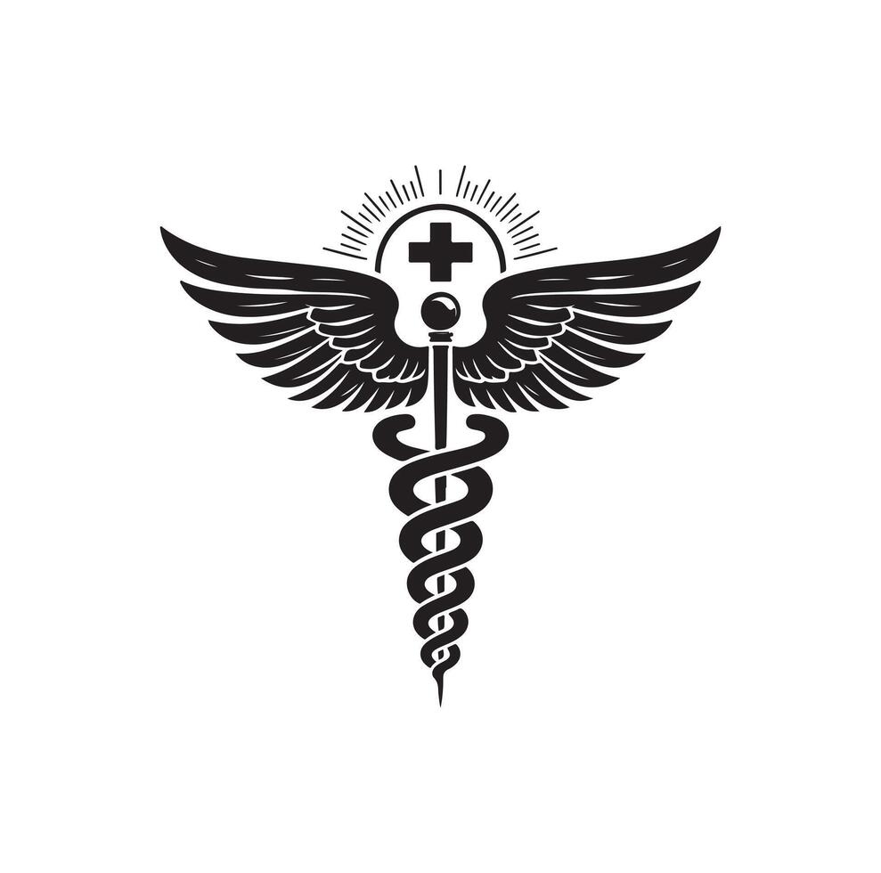 CADUCEUS SYMBOL, MEDICAL AND HEALTH RELATED ICON vector