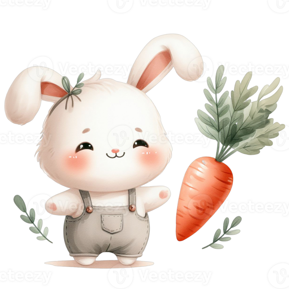 white hare with carrot png