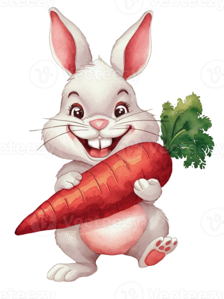 white hare with carrot png