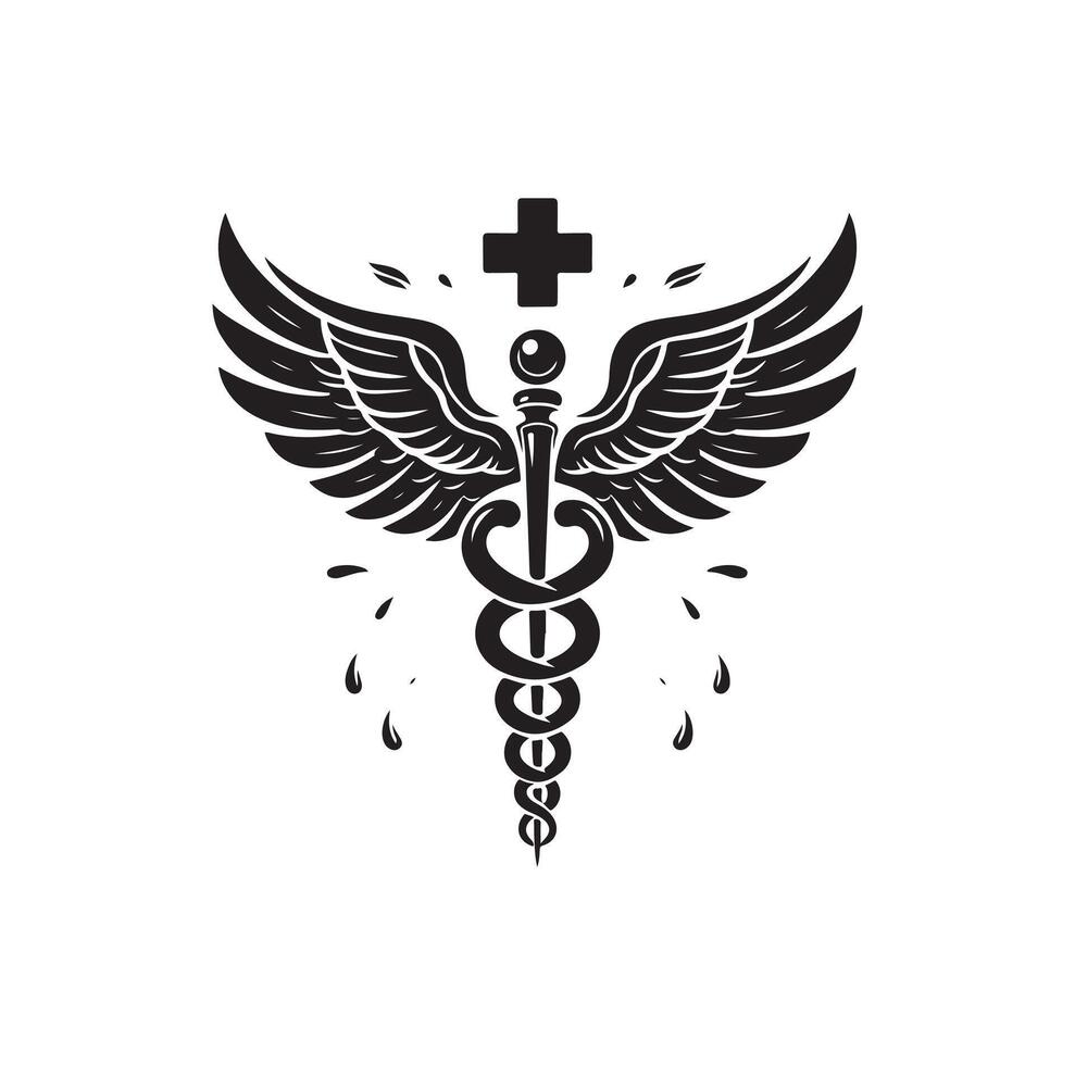 caduceo símbolo, médico y salud relacionado icono vector