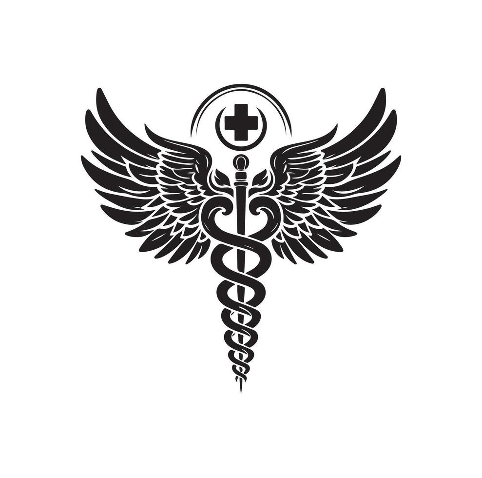 CADUCEUS SYMBOL, MEDICAL AND HEALTH RELATED ICON vector