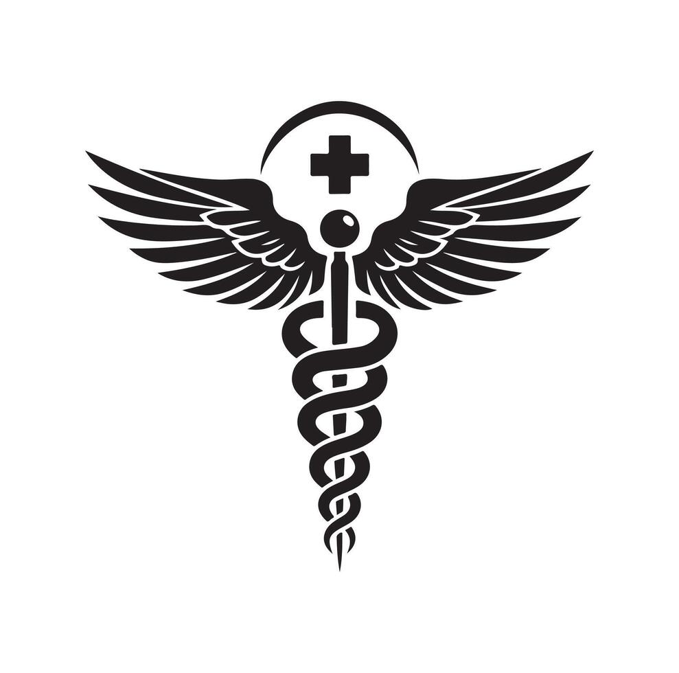 CADUCEUS SYMBOL, MEDICAL AND HEALTH RELATED ICON vector