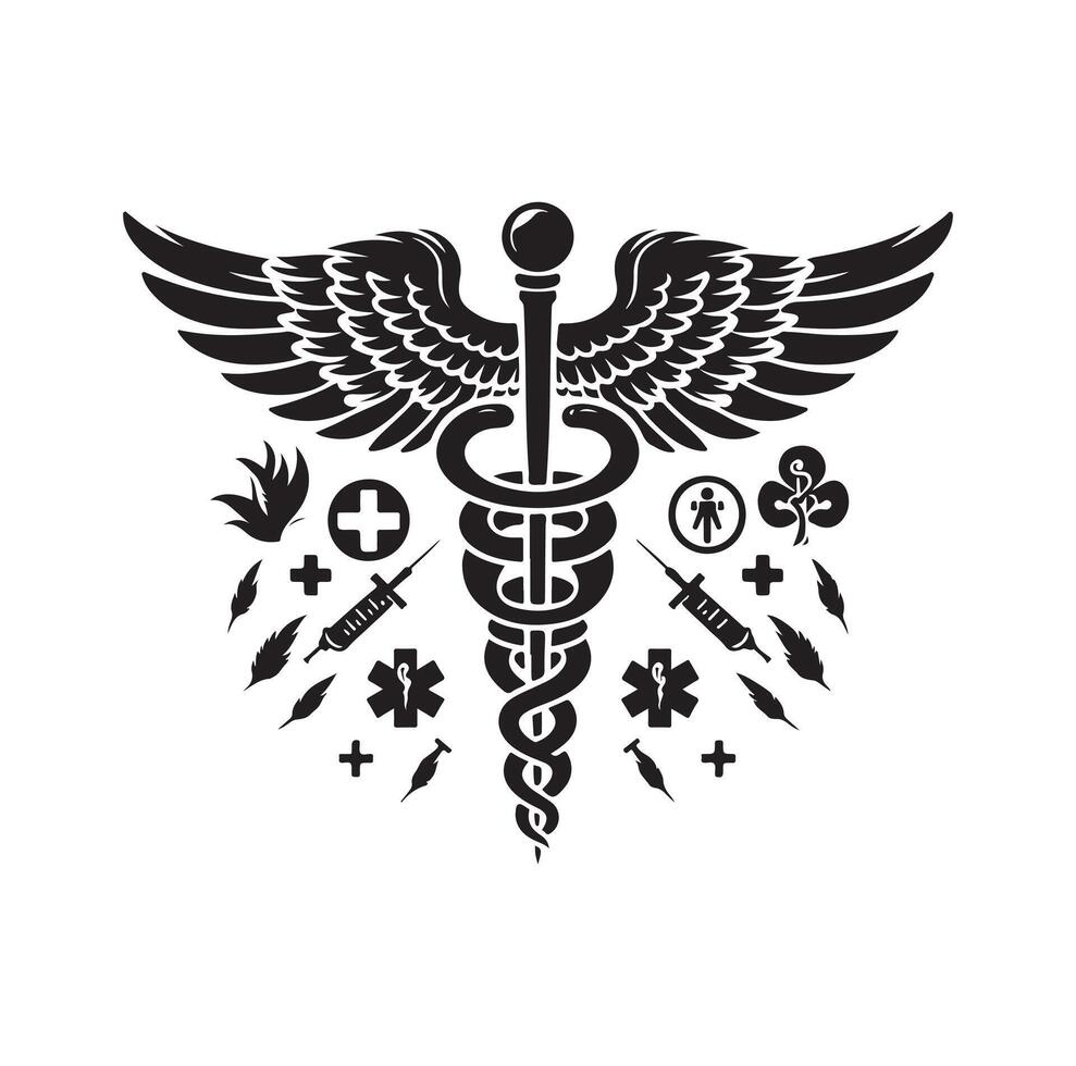 caduceo símbolo, médico y salud relacionado icono vector