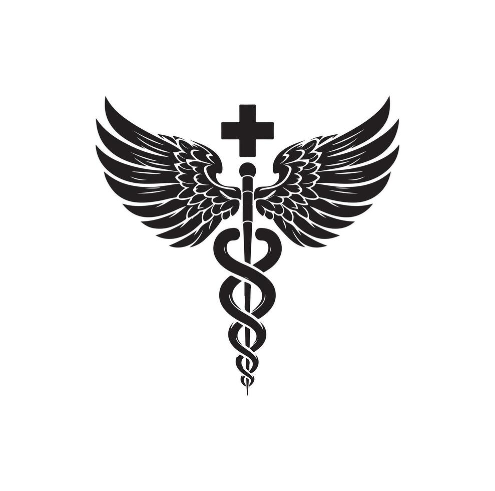 CADUCEUS SYMBOL, MEDICAL AND HEALTH RELATED ICON vector