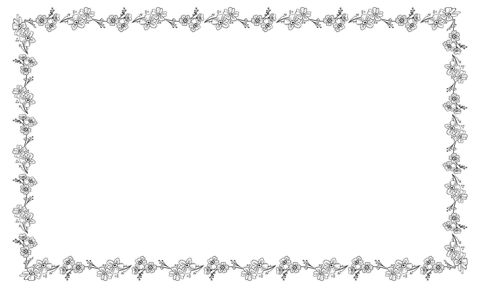 floral frame design template vector