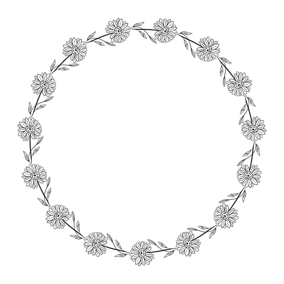 plantilla de diseño de marco floral vector