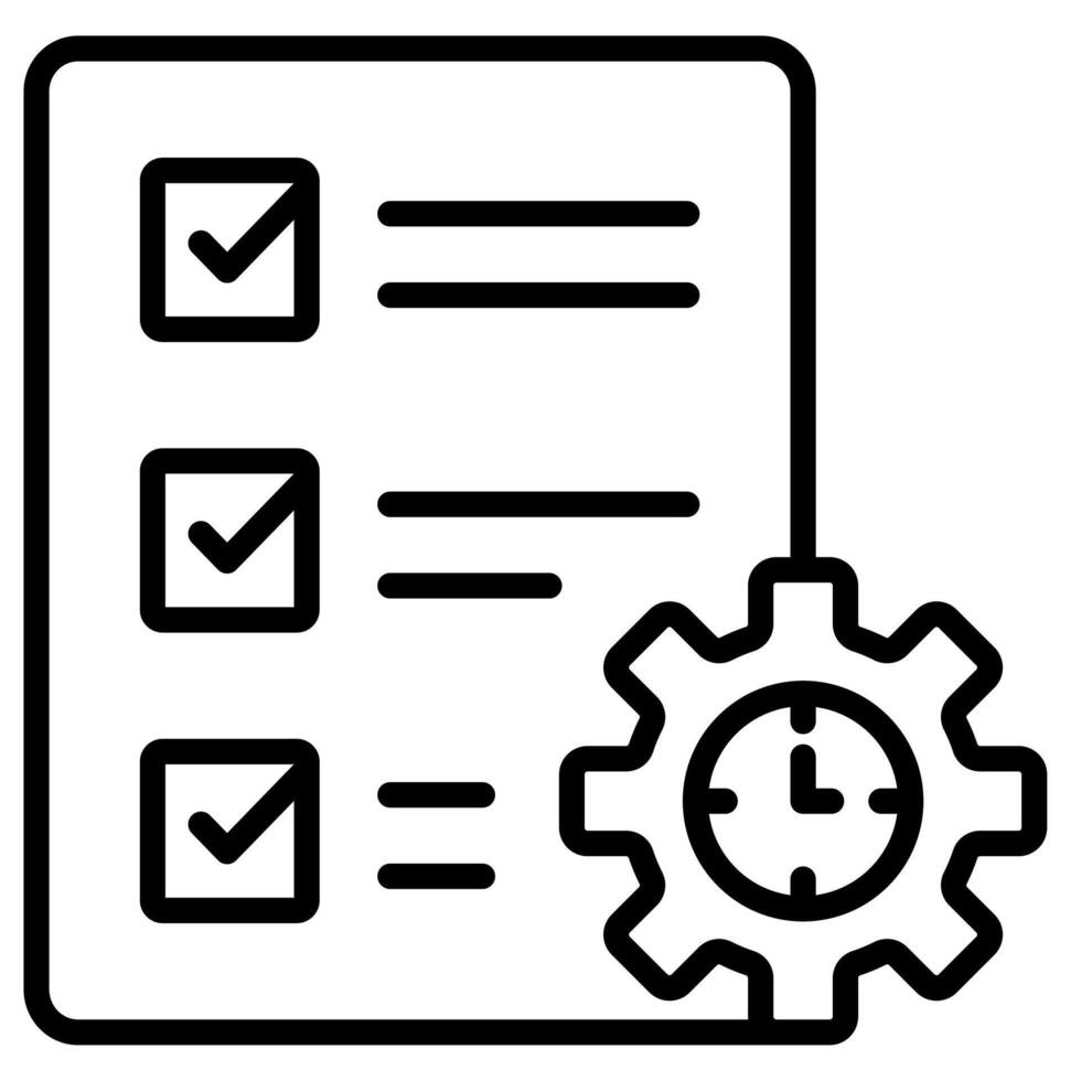Task Management icon line illustration vector