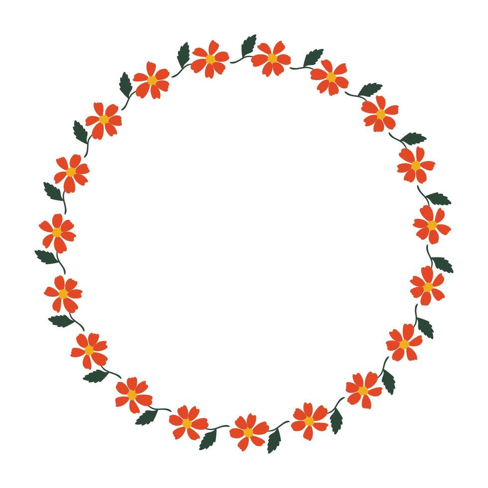 floral frame design template vector