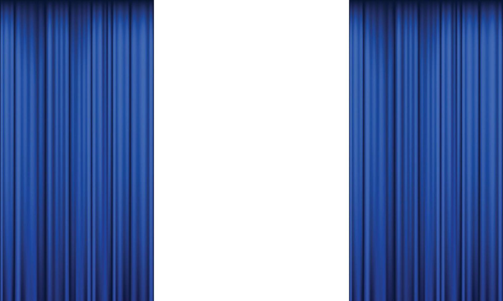 theater stage blue curtains realistic vector