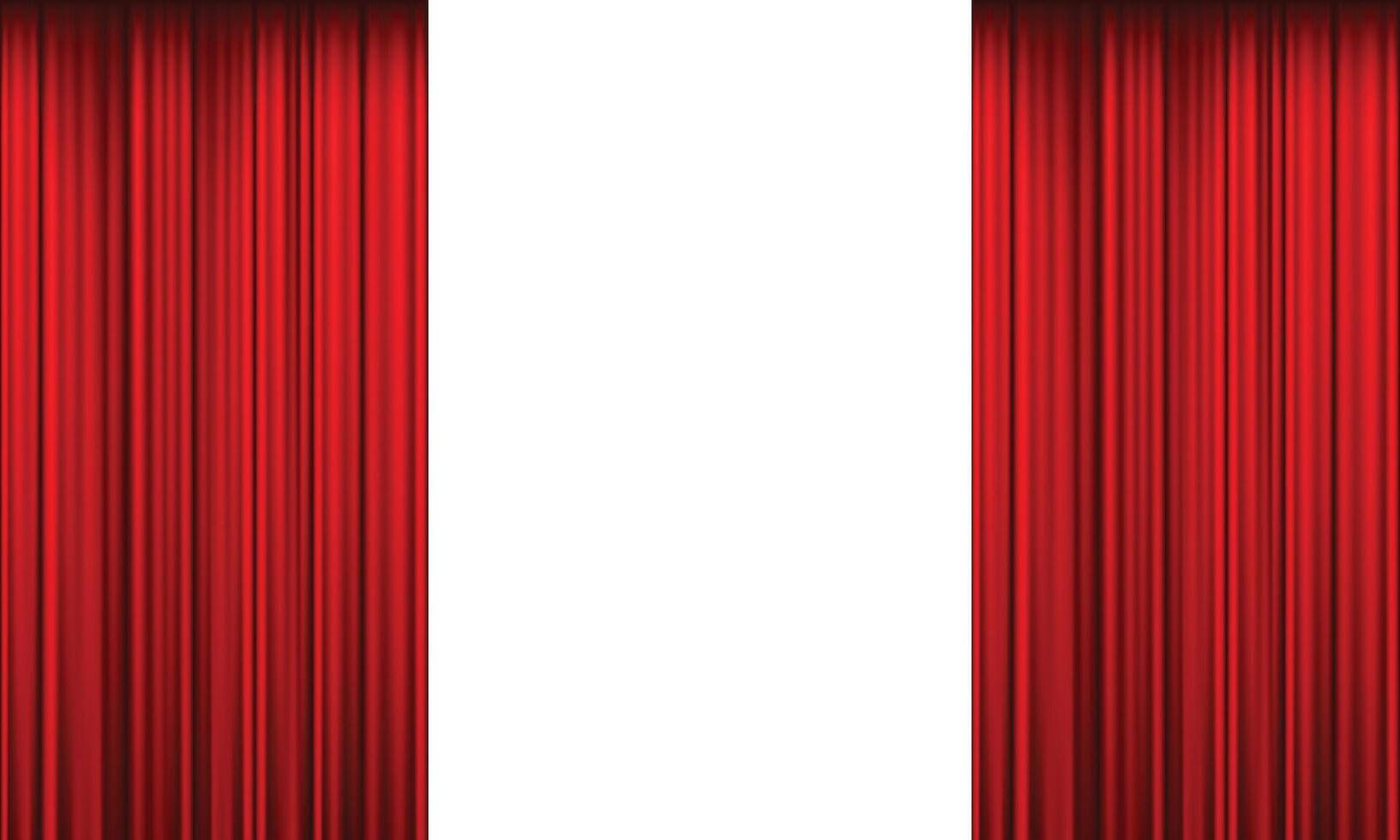 theater stage red curtains realistic vector