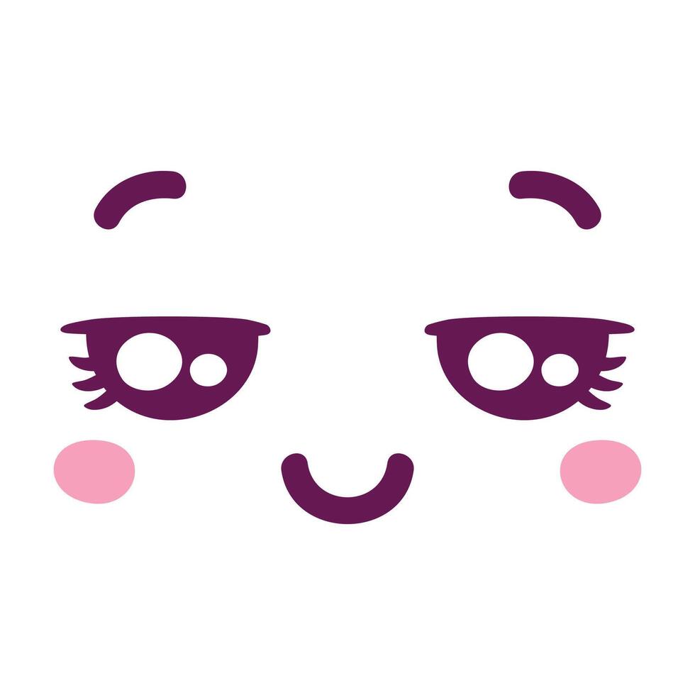 6 6 mano dibujado plano diseño kawaii cara vector