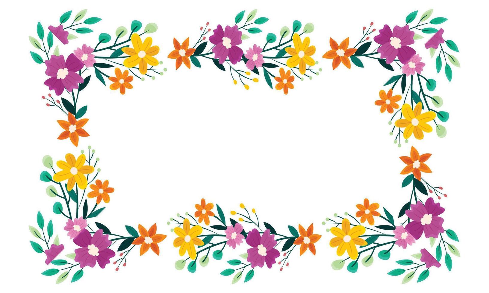 hand drawn spring floral frame concept vector