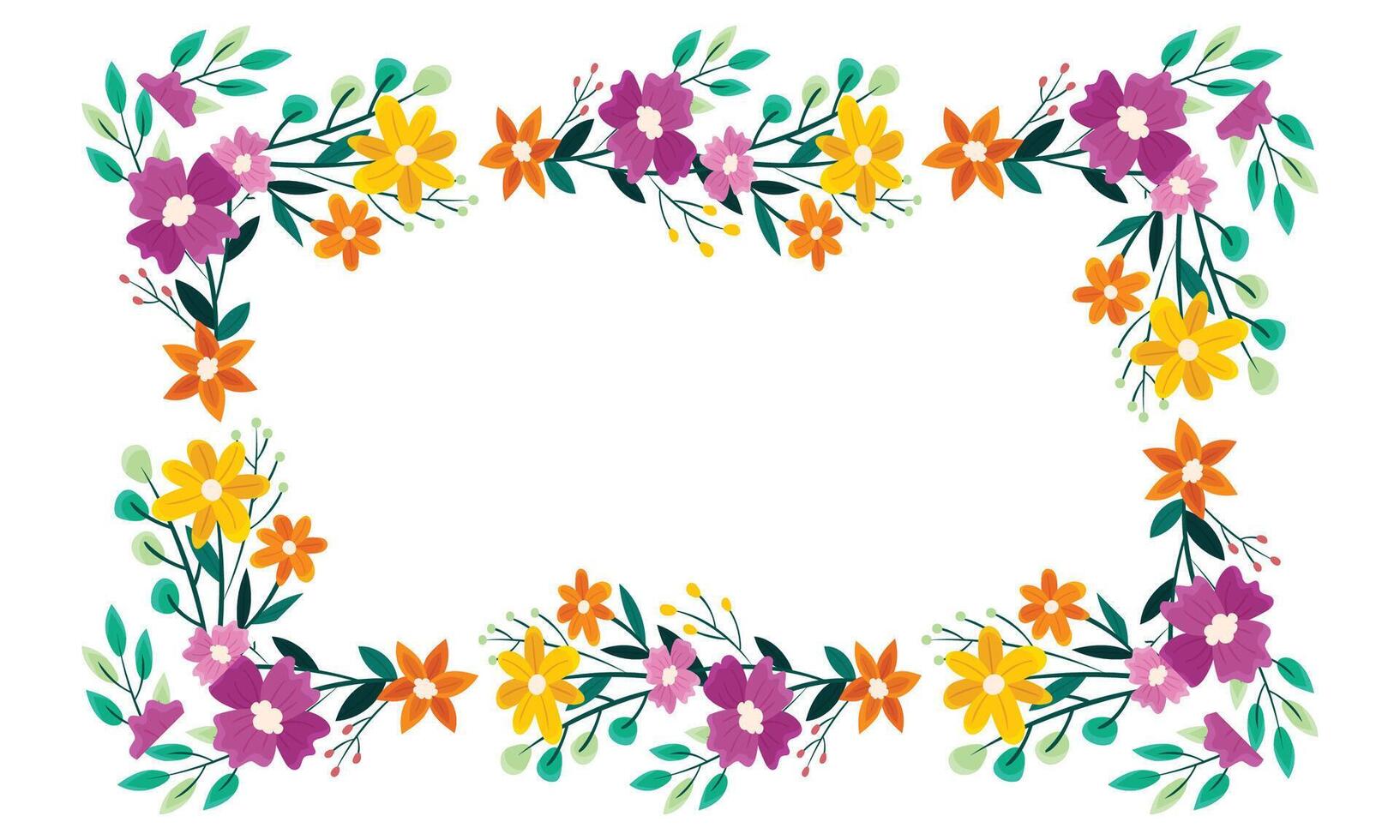 hand drawn spring floral frame concept vector